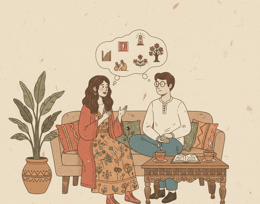 Two people discussing experiences of discrimination